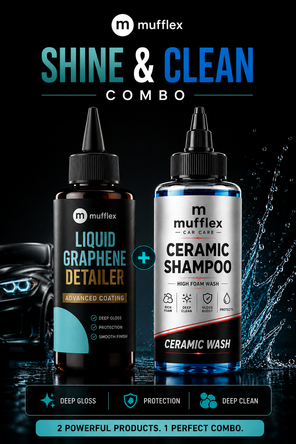 ALL SURFACE LIQUID GRAPHENE + CERAMIC SHAMPOO - CLEAN & SHINE COMBO