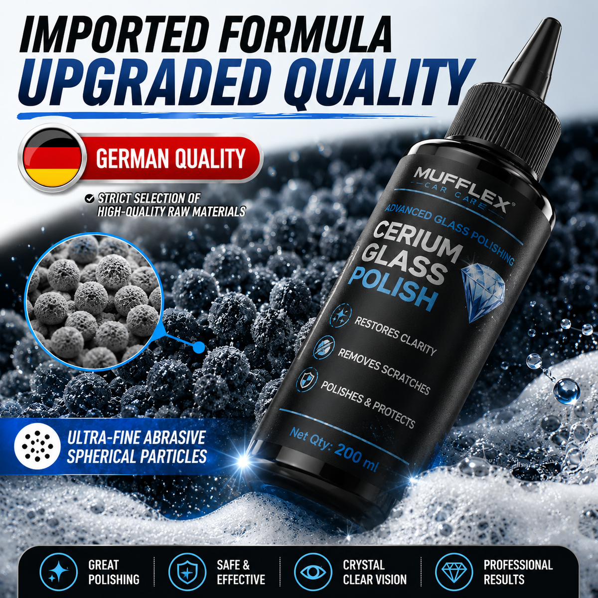 Cerium Glass Polish + Windshield Washer | Perfect Combo
